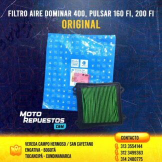 Filtro Aire Dominar 400, Pulsar 160 FI, 200 FI Bajaj Original