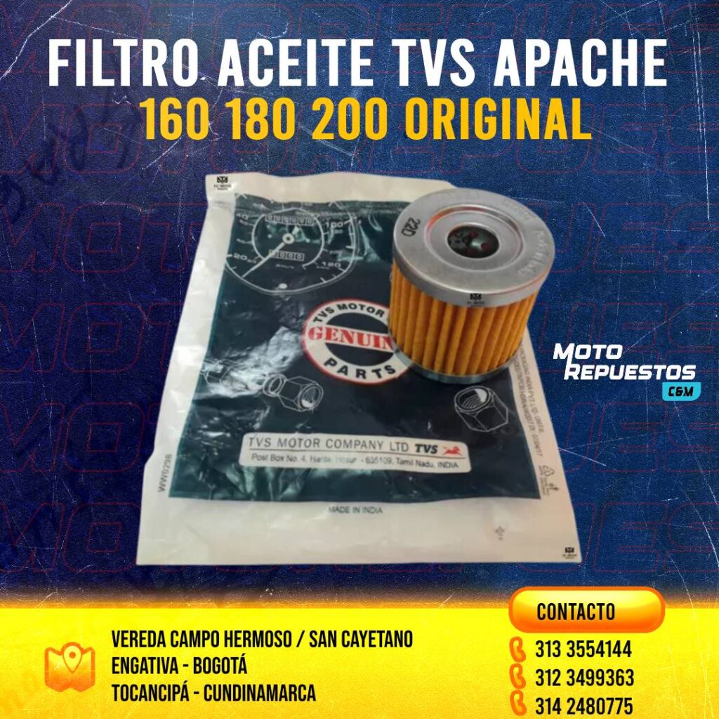 Filtro de Aceite TVS Apache RTR 160, RTR 180, RTR 200 Original