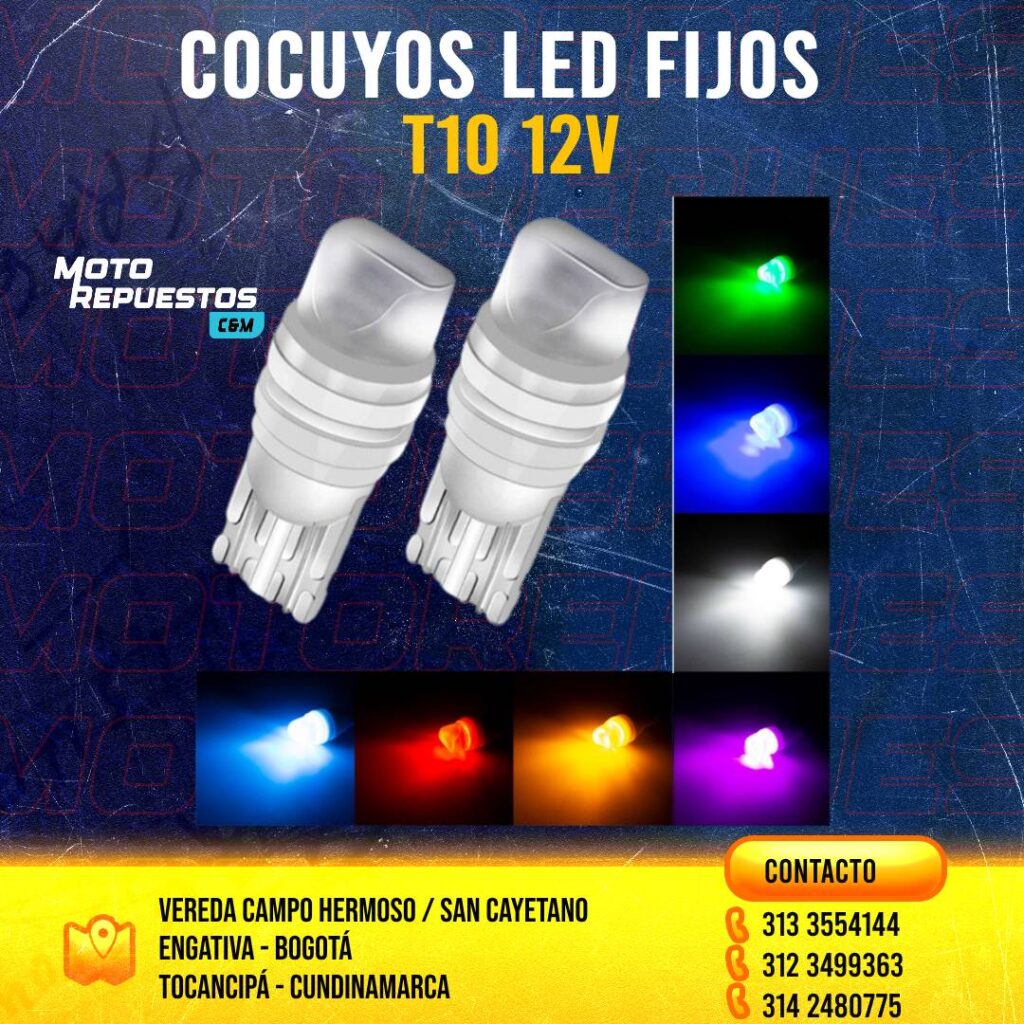 Bombillos Cocuyos Led Alta Intensidad Fijos T10