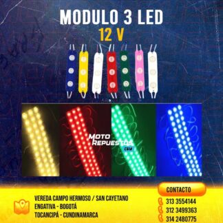 Módulo LED 3 Leds Unicolor 12V-24V