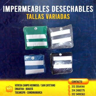 Impermeable Desechable de 3 Piezas