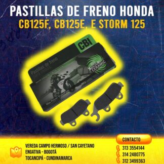 Pastillas de Freno CBI para Honda CB125F, CB125E, CB190R, E Storm 125 y Más