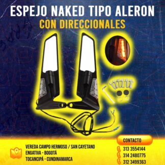 Espejos Tipo Alerón Naked con Direccionales