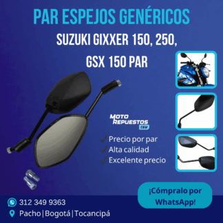 Par de Espejos Suzuki Gixxer 150, Gixxer 250 y GSX 150