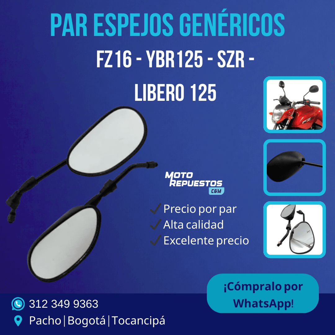 Espejos Yamaha FZ16, SZR y Libero 125