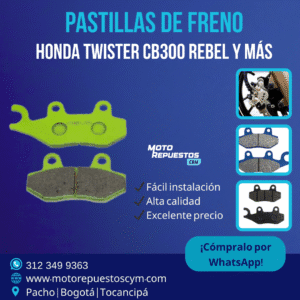 Pastillas de Freno Delanteras Honda CB300 Rebel y Más