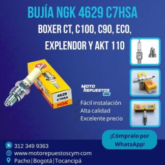 Bujía NGK 4629 C7HSA para motos Boxer CT100