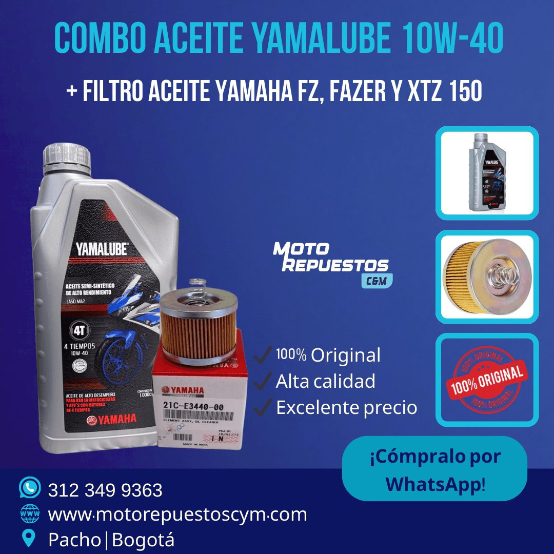 Combo Cambio de Aceite Yamaha FZ 16, FZ 2.0, FZ 3.0, Fazer 16 y XTZ 150