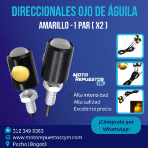 Direccionales LED Ojo de Águila Amarillas – Par de Lujo 12V