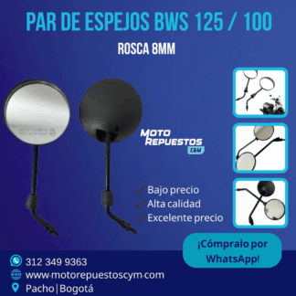 Espejos Yamaha BWS 100 / BWS 125 Rosca 8 mm