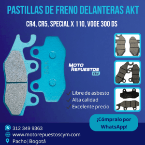 Pastillas de Freno Delanteras AKT CR4 y CR5