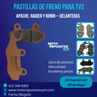 Pastillas de Freno Delanteras TVS Apache, Raider y Ronin