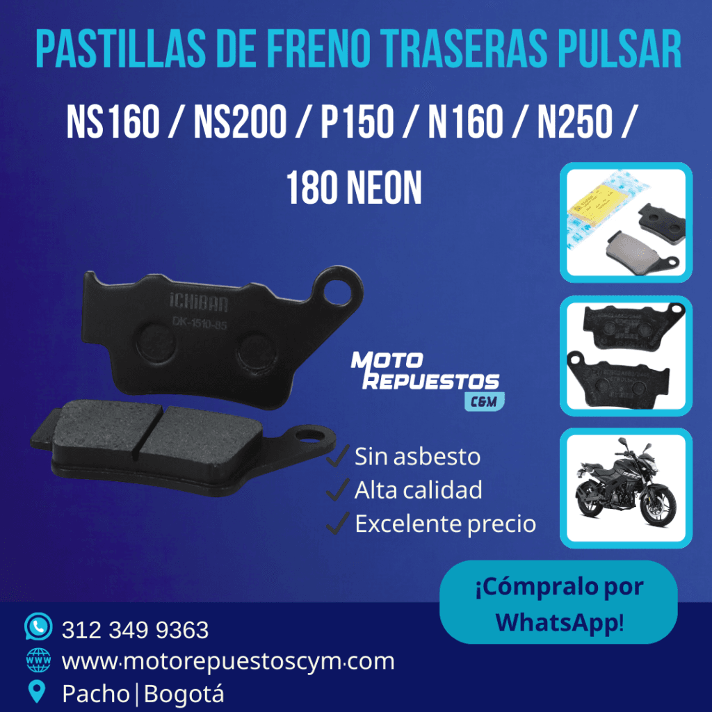 Pastillas de Freno Traseras para Pulsar NS160, NS200, P150 y N160